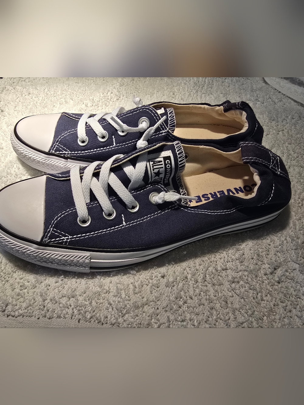 Converse Womens Navy Low Top Sneakers Size 9.5